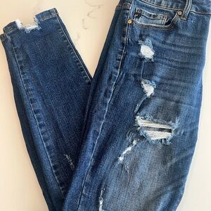 KanCan Dark Blue Distressed Skinny Jeans